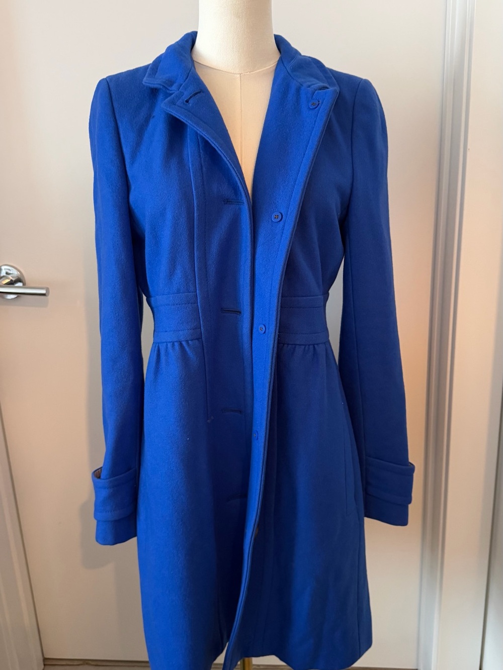 J Crew Women’s Royal Blue Long Wool-Blend Coat